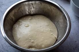 Dough early in bulk fermentation