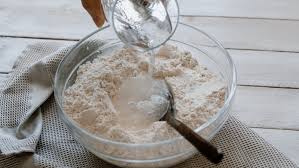 Flour and water being mixed together