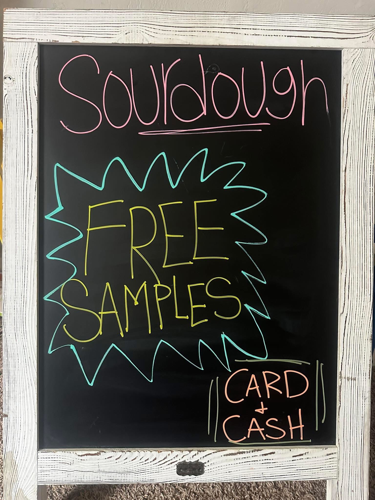 Reign and Wilder free samples sign at an event