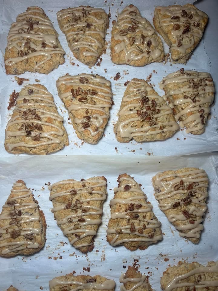 Batch of scones cooling from Reign and Wilder