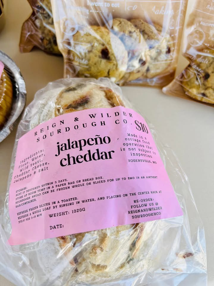Close-up of jalapeno cheddar bread at a Reign and Wilder event table