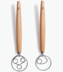 Danish dough whisk for mixing starter and dough